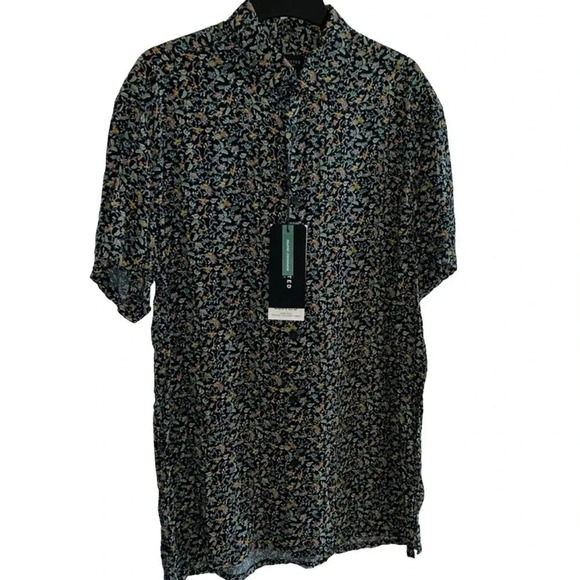 Selected Homme NWT men shirt sustainable short sleeve floral lightweight Reg 80 - Picture 3 of 11